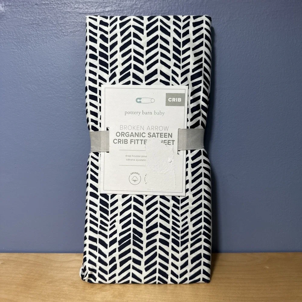 Pottery Barn Baby Broken  Arrow Organic Sateen‎ Crib Fitted Sheet